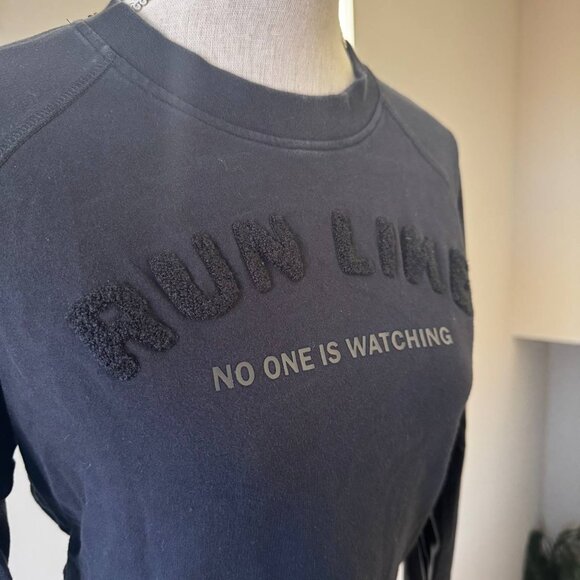 H&M Running Long Sleeve High-Low Top in Black – Size S - Picture 3 of 7